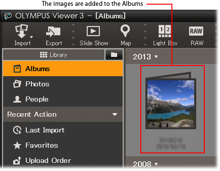 If you click Albums, the pictures and movies are added.