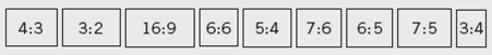 You can select from 4:3 (standard, default setting), 3:2, 16:9, 6:6, 5:4, 7:6, 6:5, 7:5 or 3:4