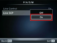Select ON and press [ OK ] button. 