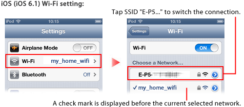 iOS (iOS 6.1) Wi-Fi setting